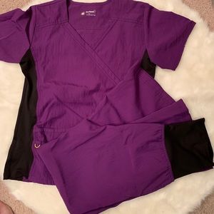 Purple scrubs